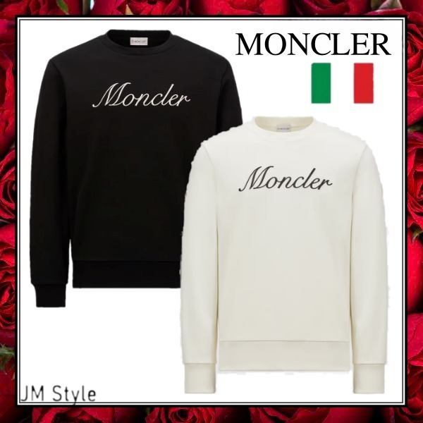 直営店●MONCLER●刺繍ロゴコットンスウェットシャツ