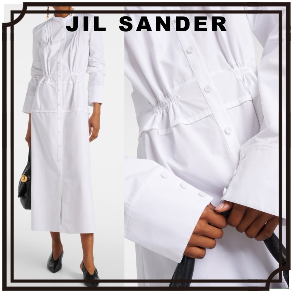 【残りわずか】JIL SANDER プリーツコットンシャツドレス 送料込