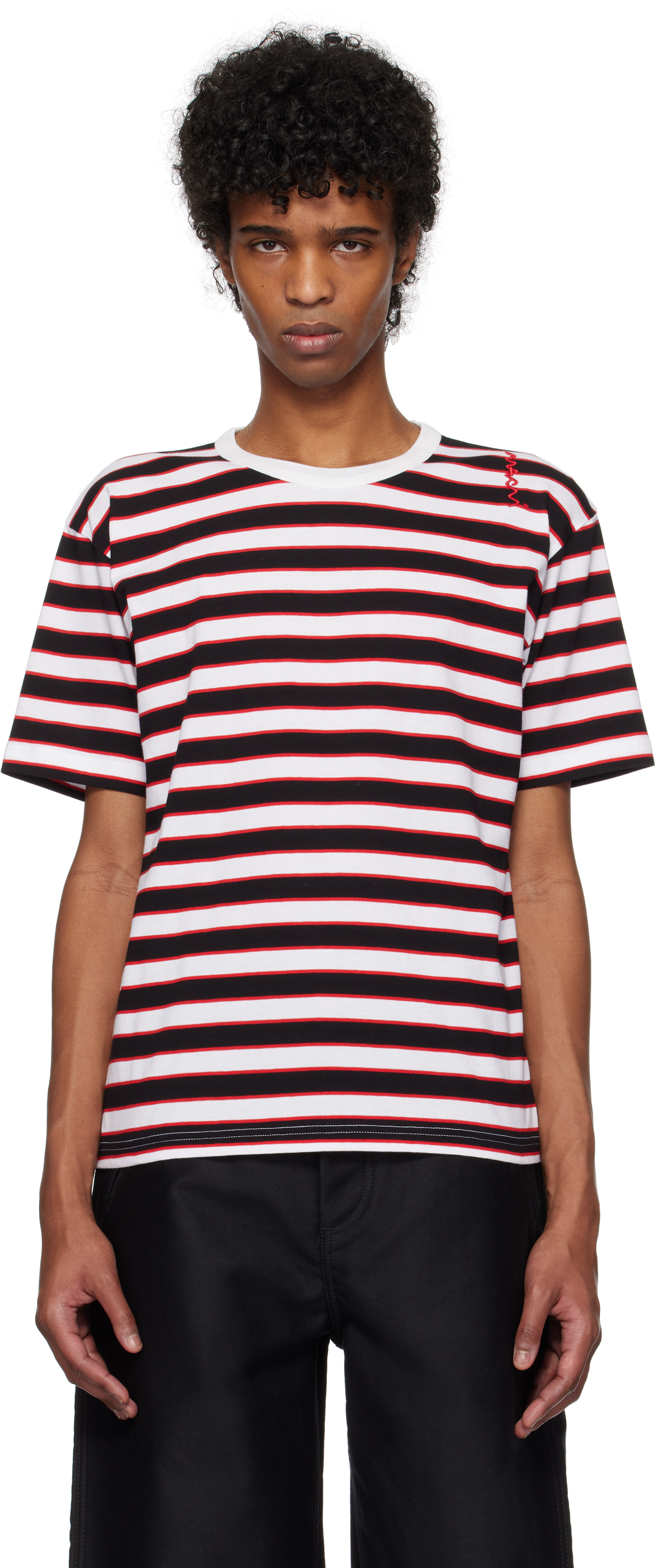 【関税込み】Marni ブラック＆ホワイト ボーダー Tシャツ