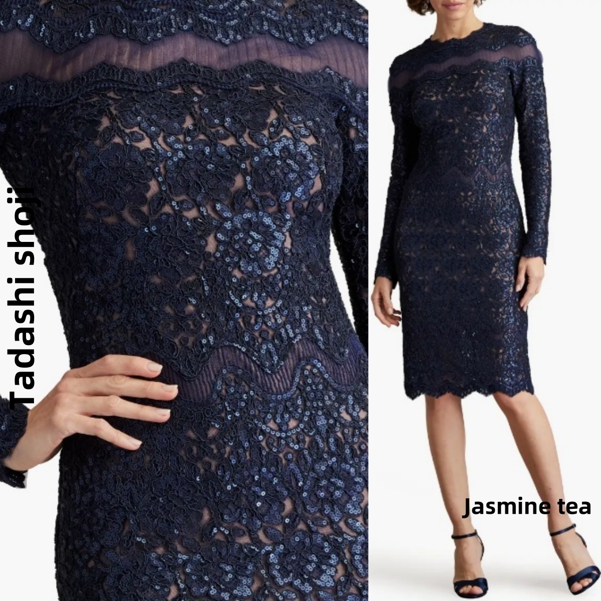 ★新作セール♪★TADASHI SHOJI スパンコールレースドレス★