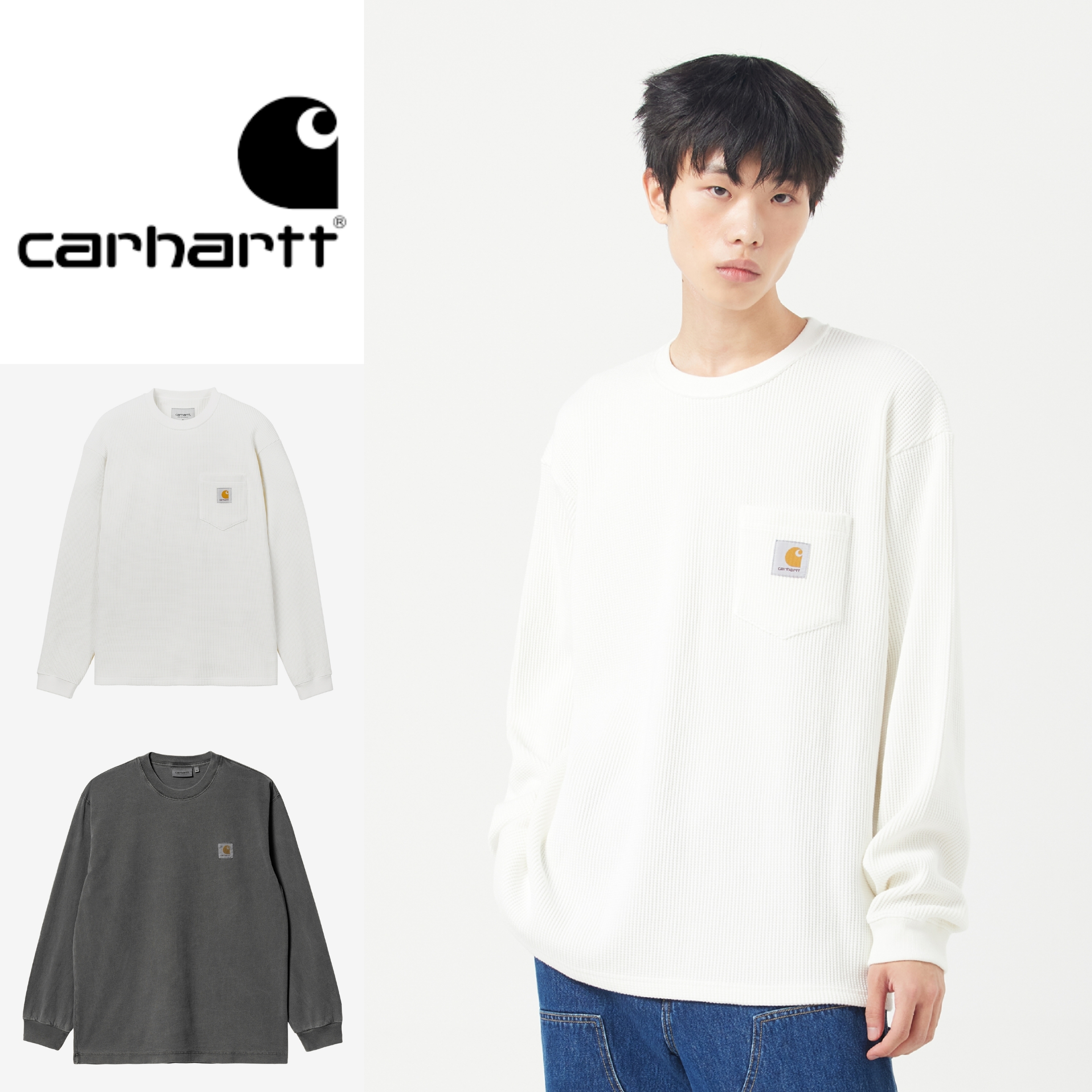 さらに100円引き◆CARHARTT◆L/S POCKET WAFFLE T-SHIRT