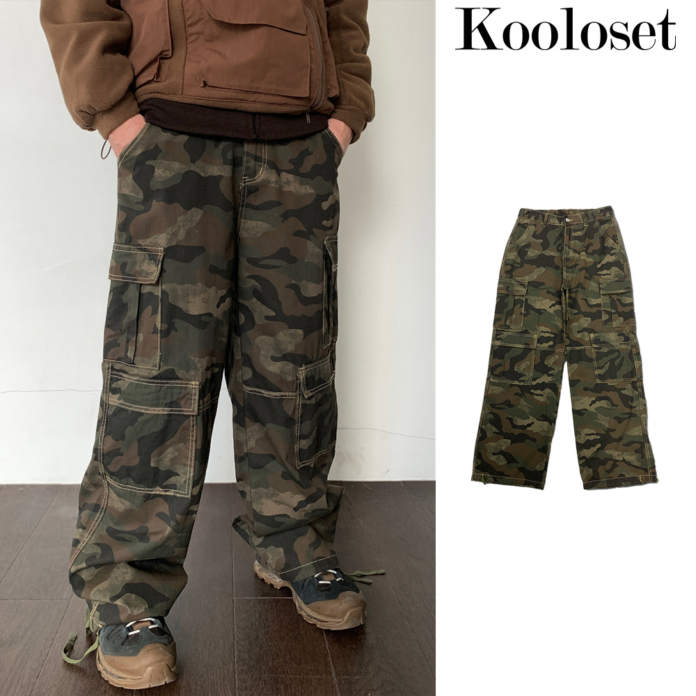 【KOOLOSET】Military Vintage Multi Cargo Pants