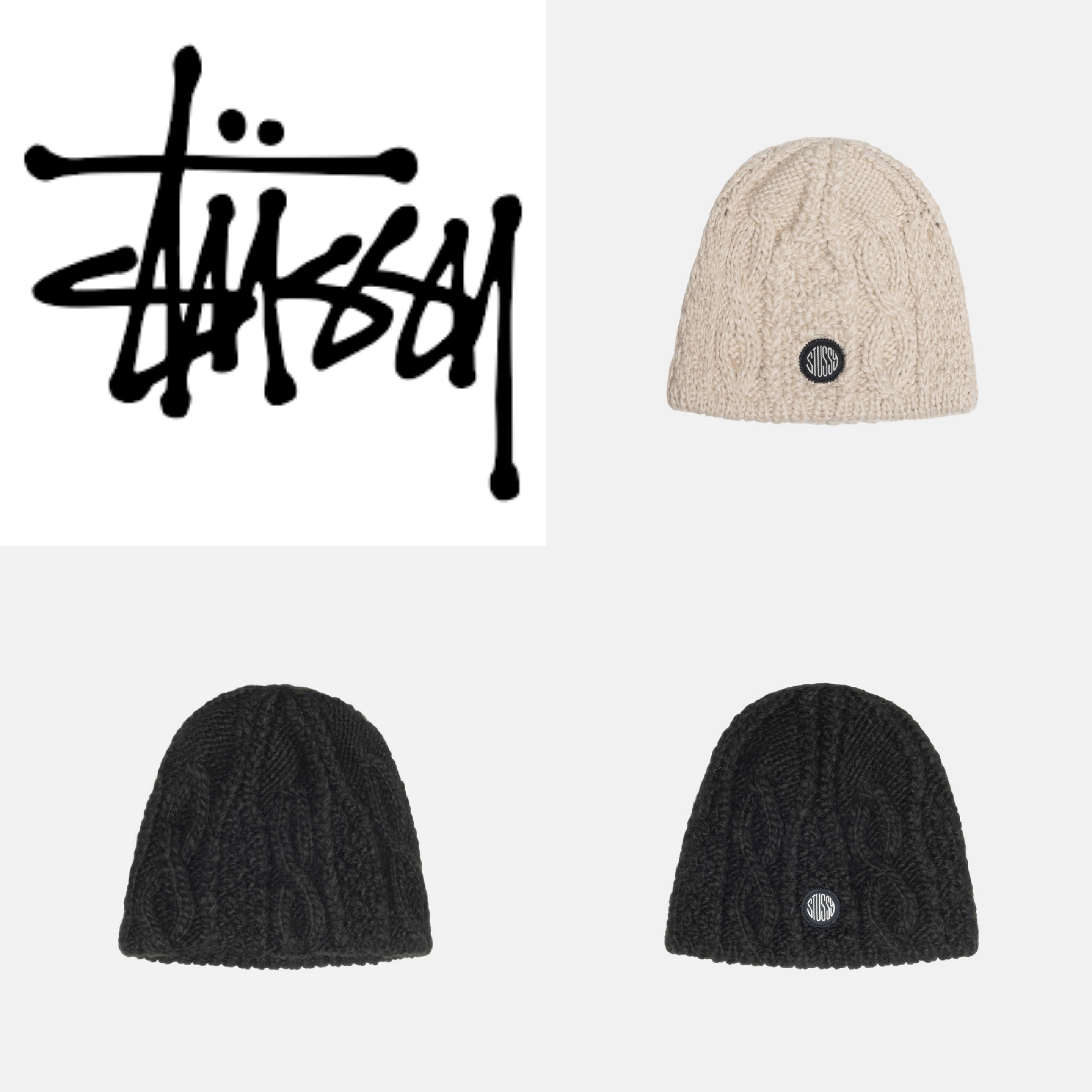 さらに100円引き◆STUSSY◆SKULLCAP CABLE KNIT