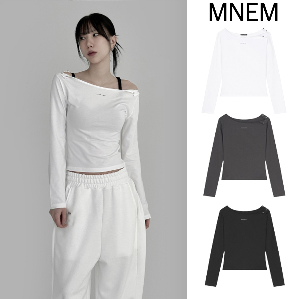 【mnem】25SS★ [mnem] alter snap boatneck tee