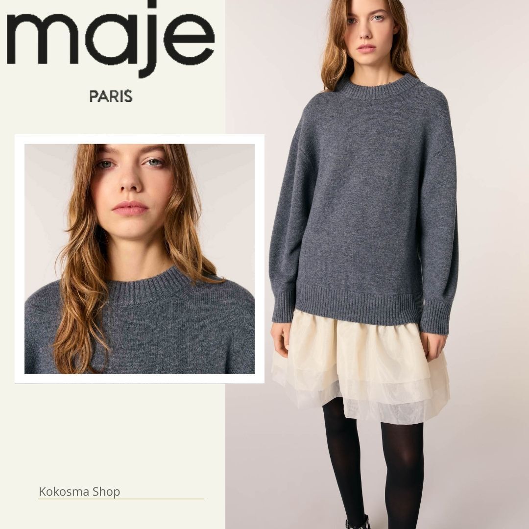 MAJE [マージ] Ruffled Layered Knit Dress