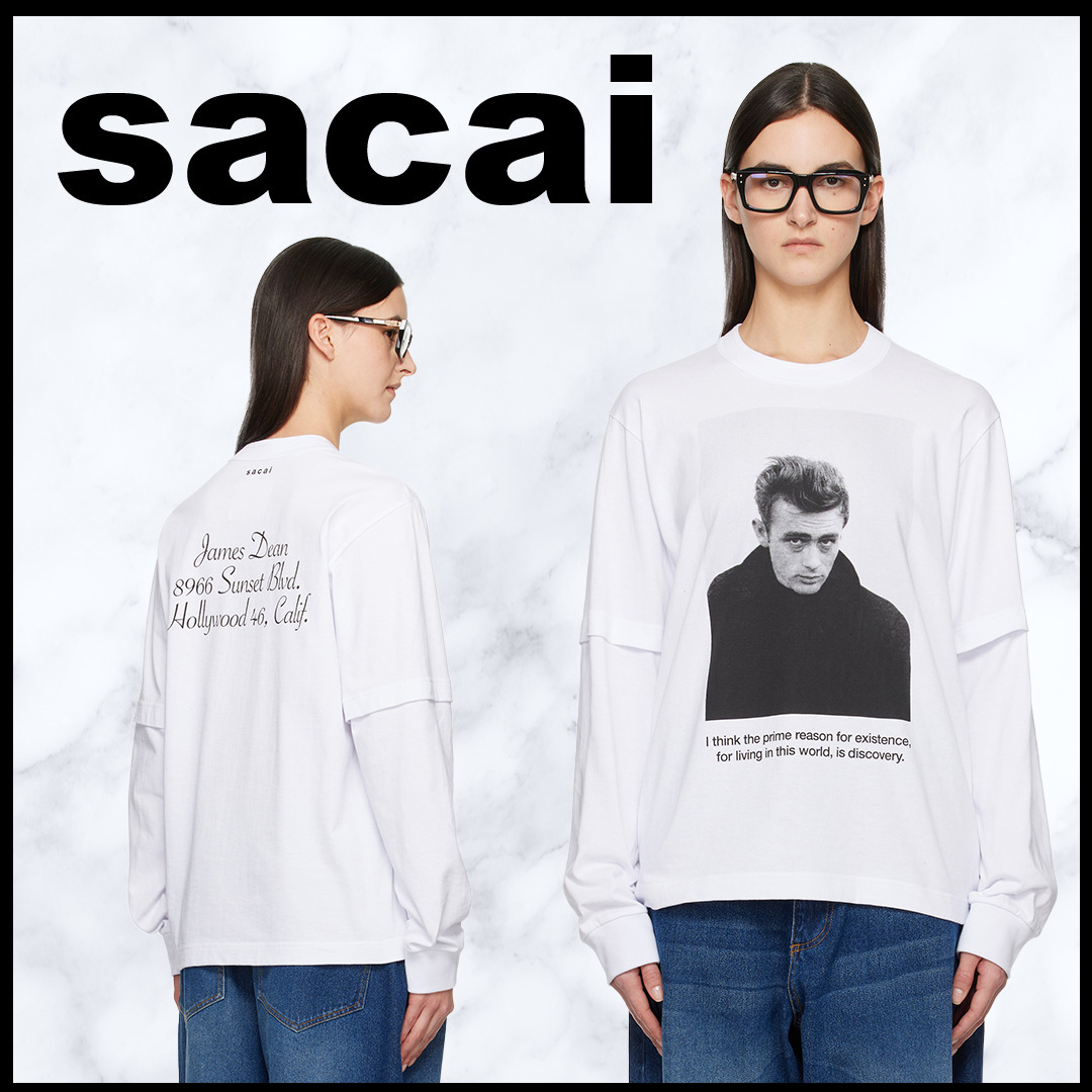 【送料関税込】sacai★James Deanコラボ 長袖Tシャツ★ホワイト