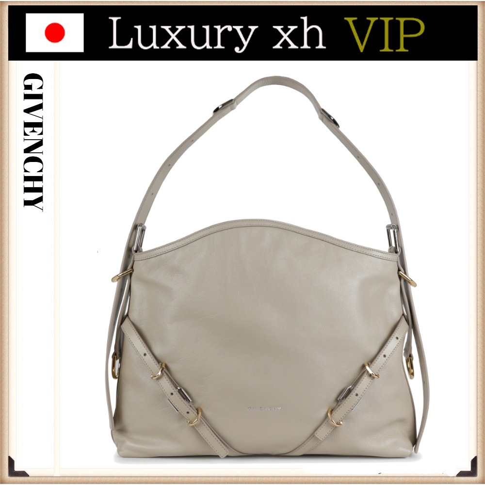 25SS GIVENCHY VOYOU MEDIUM ベージュ レザー ショルダーバッグ
