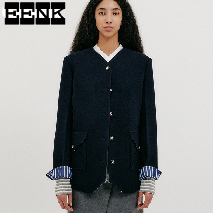 EENK インク Vネッ クテーラード ジャケット NAVY