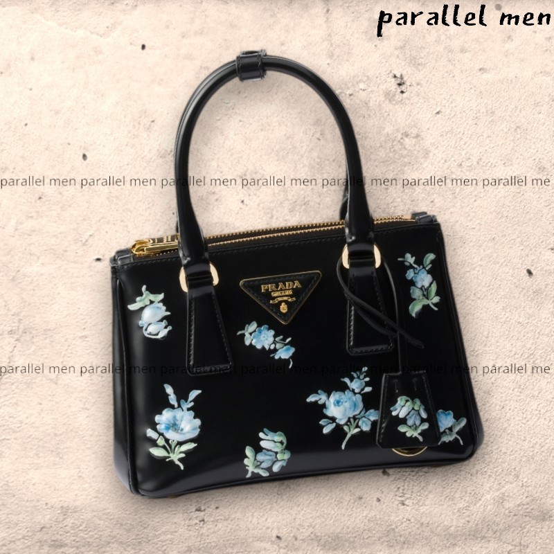 PRADA ◆ プラダ ガレリア プリント レザー ミニバッグ