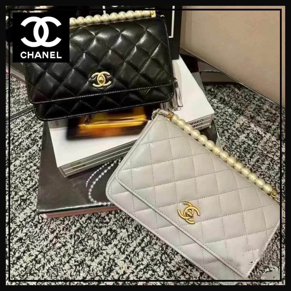 【パールラインがエレガント♡】CHANEL チェーンウォレット