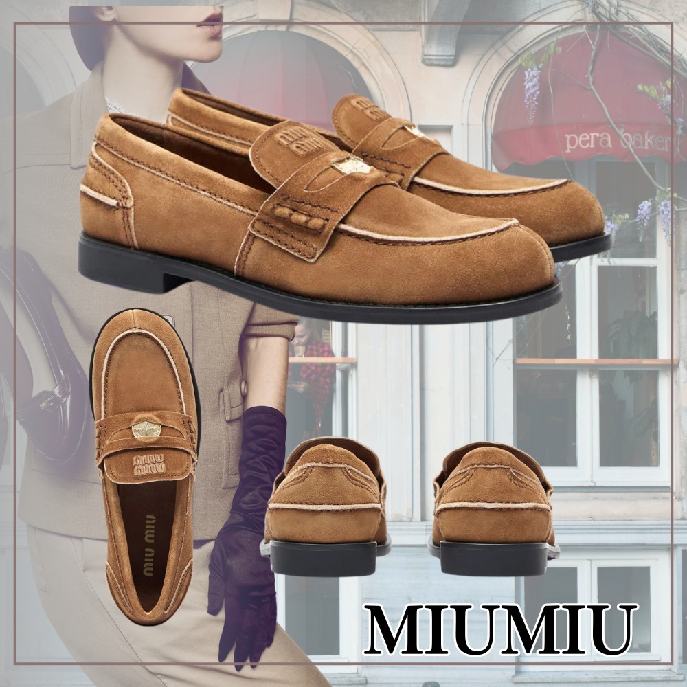 【トレンド感】MIUMIU フェードスエードローファー