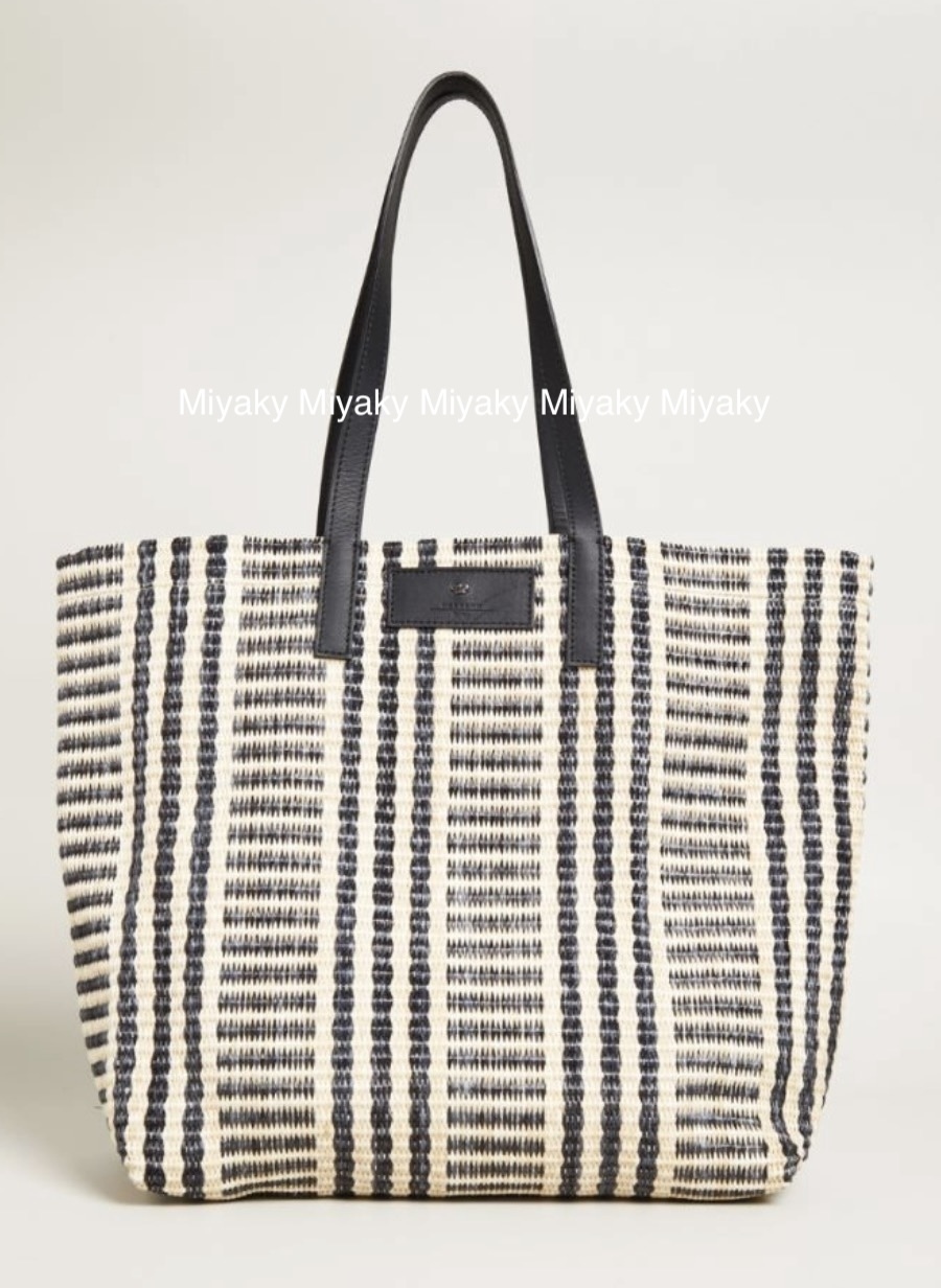 特価【Weekend Max Mara】Ottana ラフィア トート ロゴ バッグ