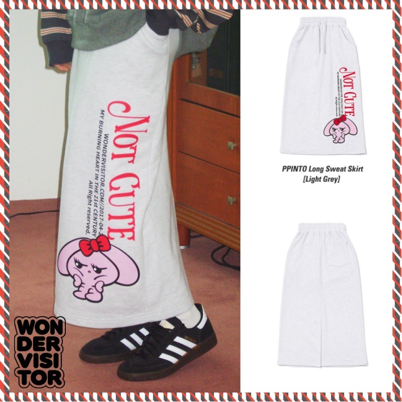 【WONDER VISITOR】 PPINTO Long Sweat Skirt