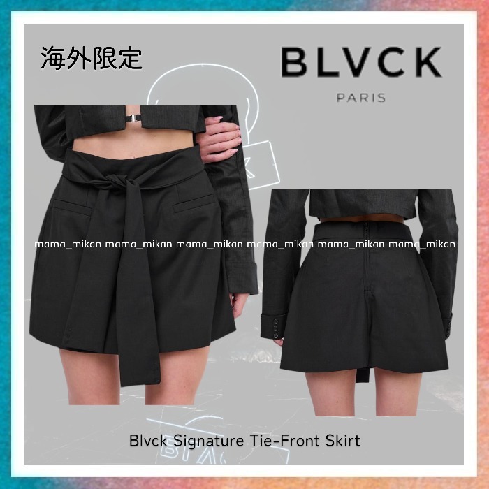 【BLVCK PARIS】Blvck Signature Tie Front Skirt 海外限定