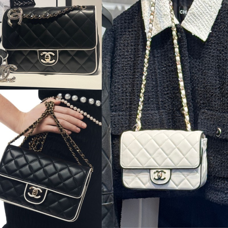 ★コントラストトリミング★【CHANEL】チェーンウォレット