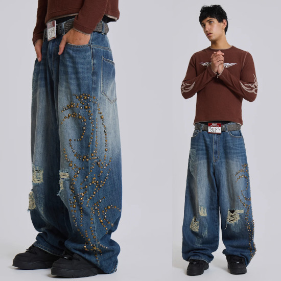 ★JADED LONDON UK★ Tattoo Stud XL Colossus Jeans