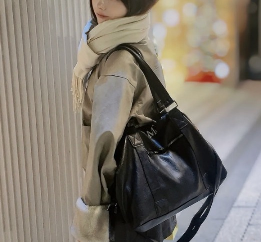 【MUCENT♥] Prime Ringkle Leather Tote Bag