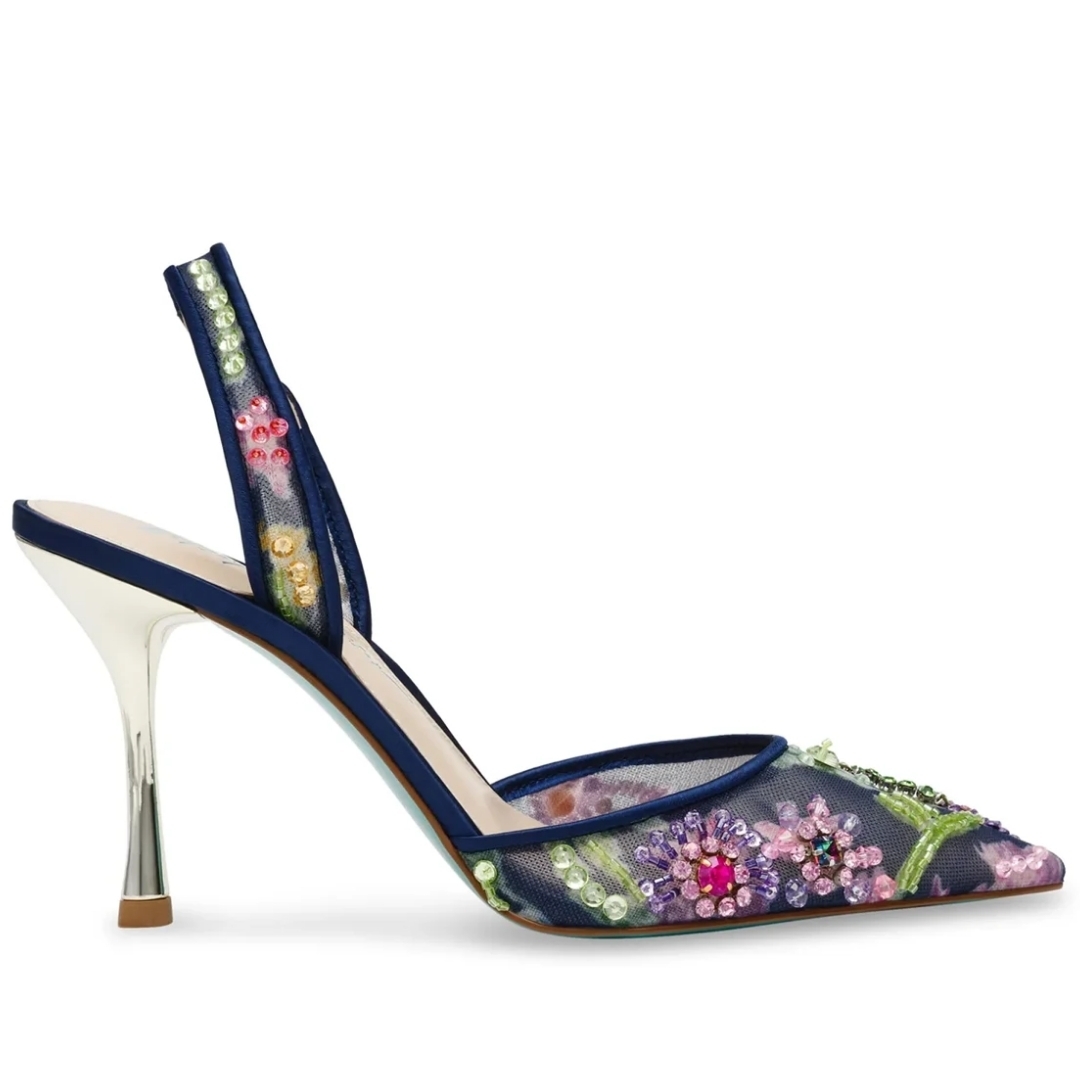 BETSEY JOHNSON*花*クリスタル*ビーズ*エレガント*パンプス BETSEY JOHNSON*花*クリスタル*ビーズ*エレガント*パンプス