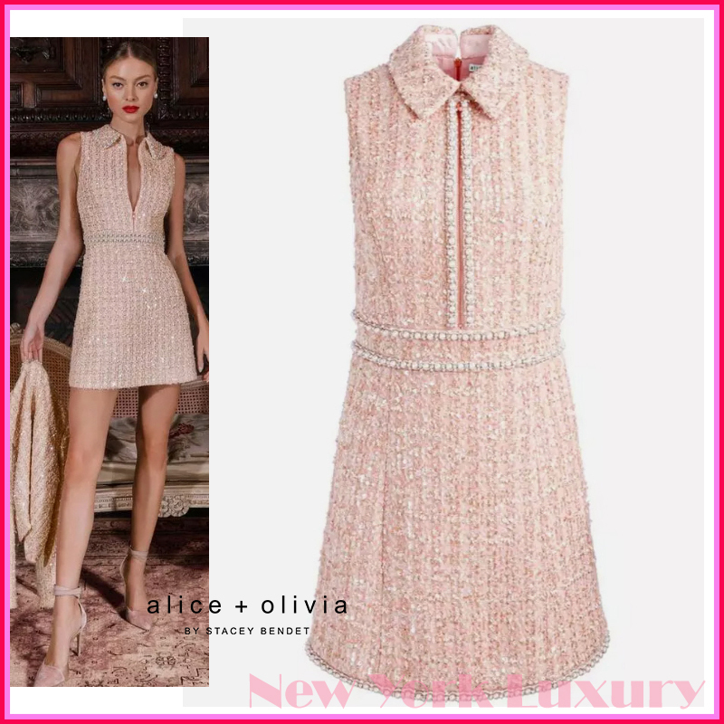 Alice+Olivia★素敵！Pearl Blush Ellis Embellished Mini Dress