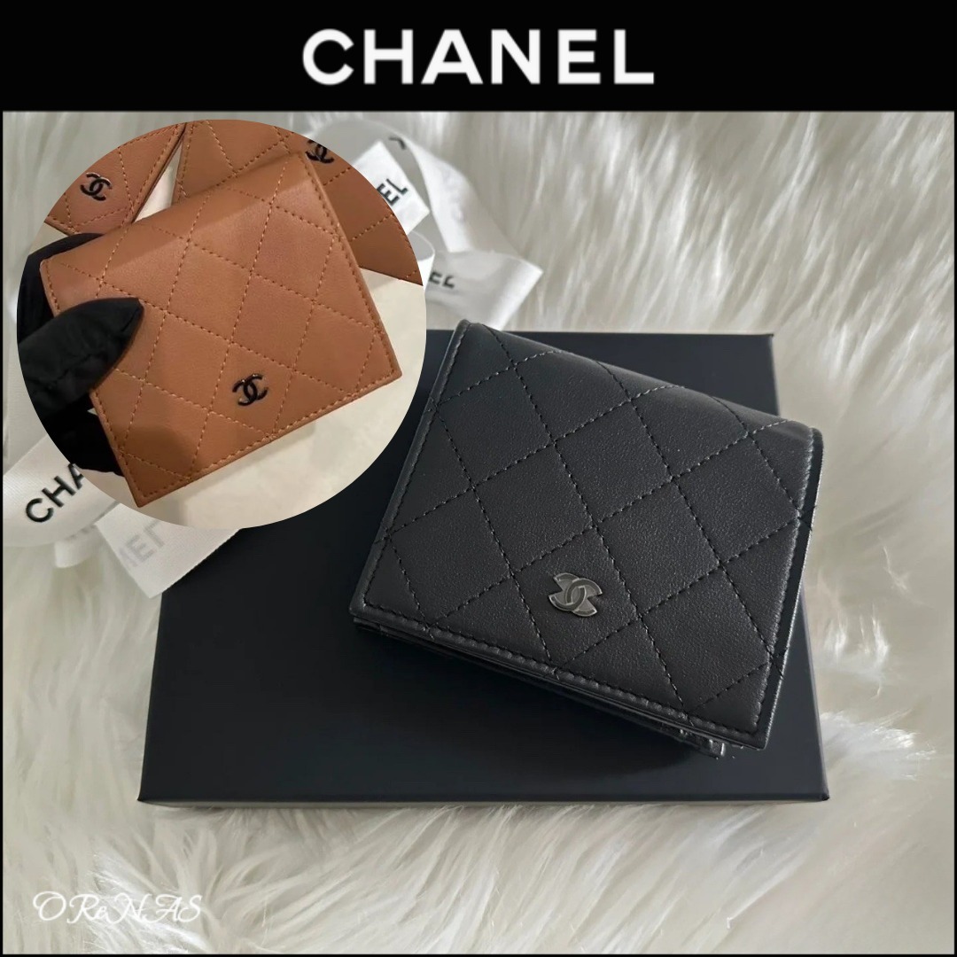 【ミニマルなシルエットで上品♪】CHANEL☆二つ折り畳み財布