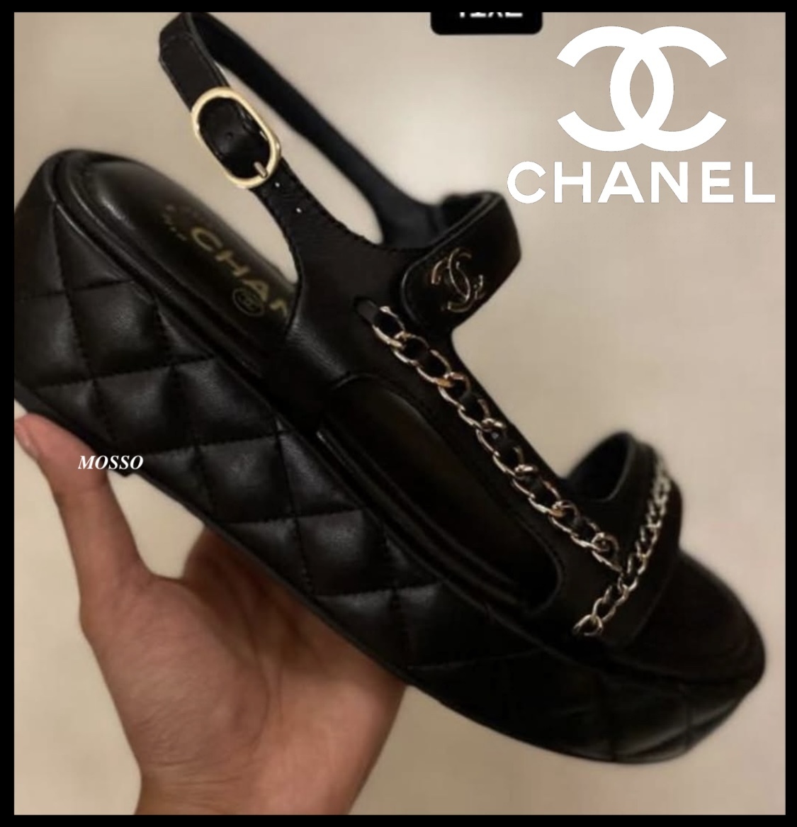 【チェーンディテール】CHANEL チェーン 厚底ソール サンダル