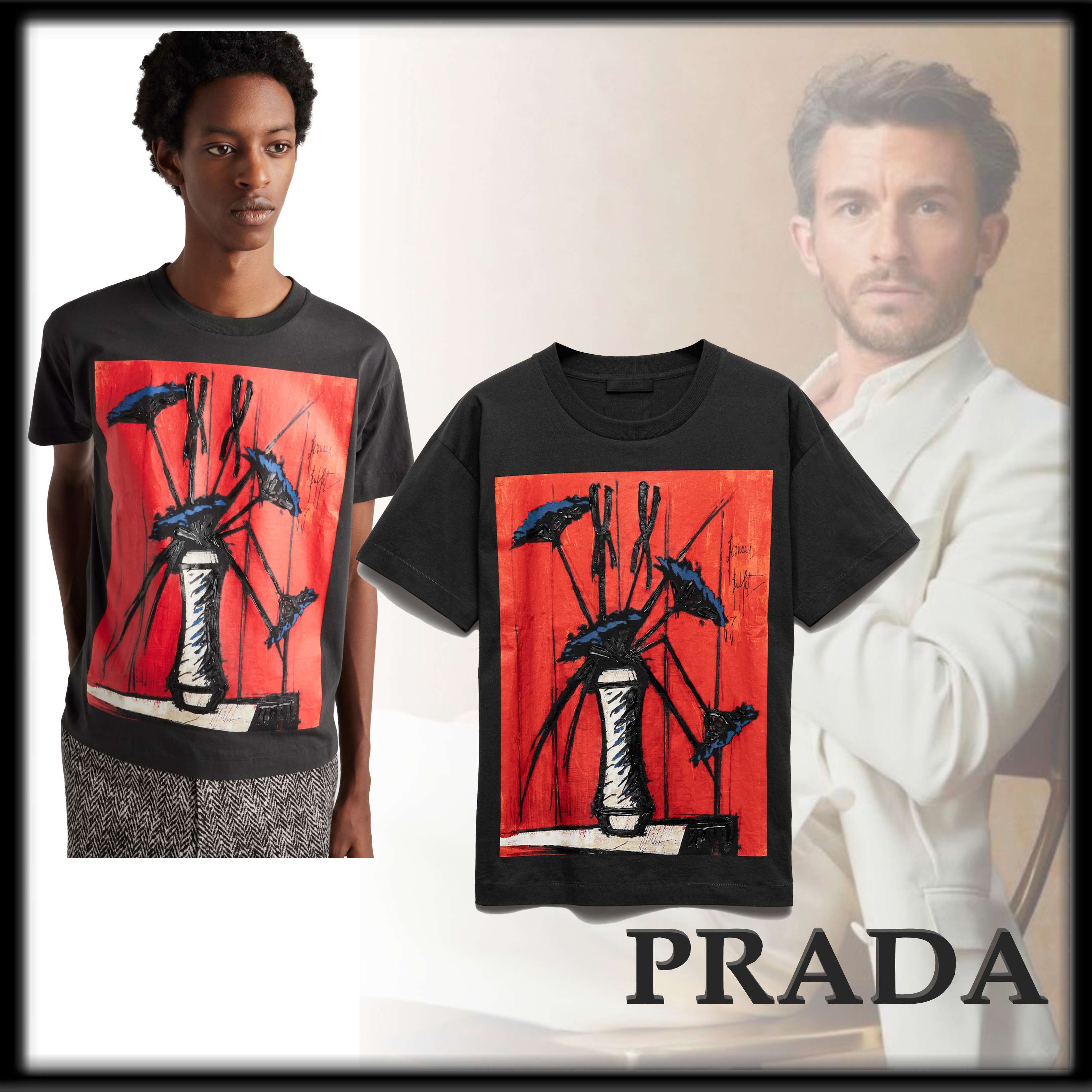 PRADA ランウェイ Bernard Buffet デザイン Tシャツ