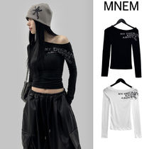 【mnem】Beau Printing One Shoulder Off Tee