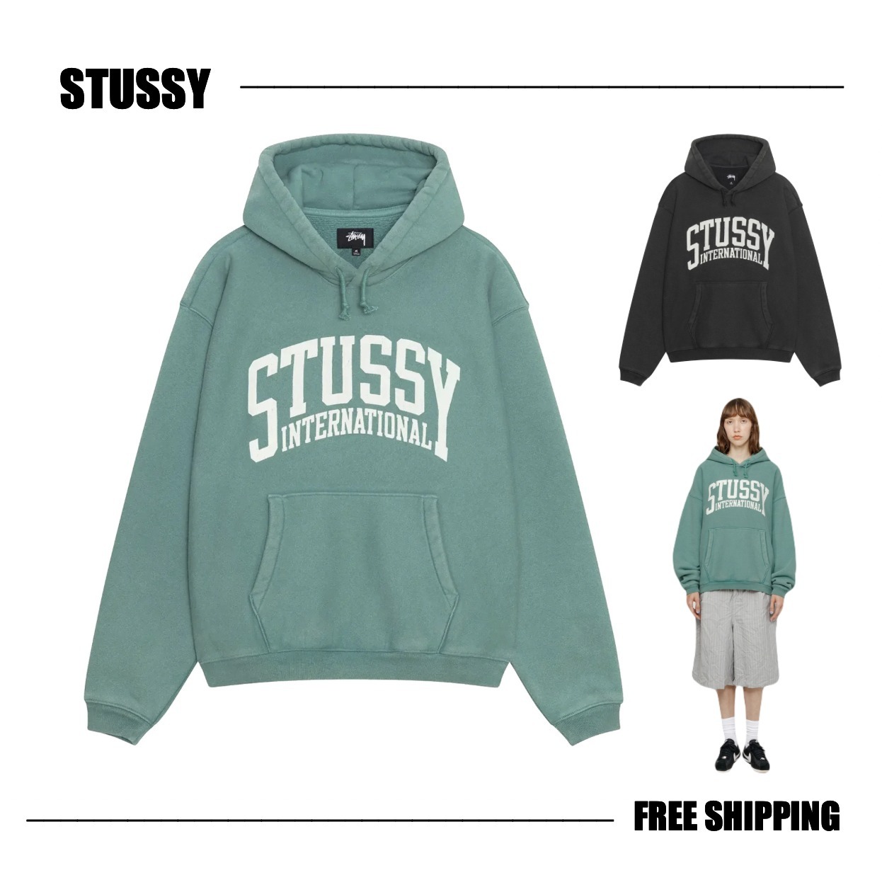 【STUSSY 24'】Stussy International Relaxed Hoodie