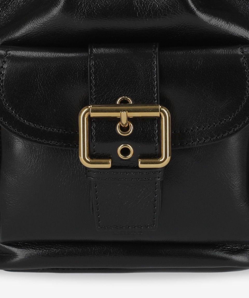 《CHLOE》 シャイニー レザー カメラ バケットバッグ
