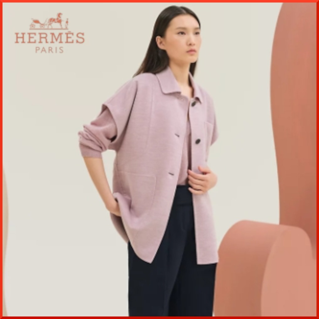 カシミヤ♪【HERMES】ノースリーブジャケット