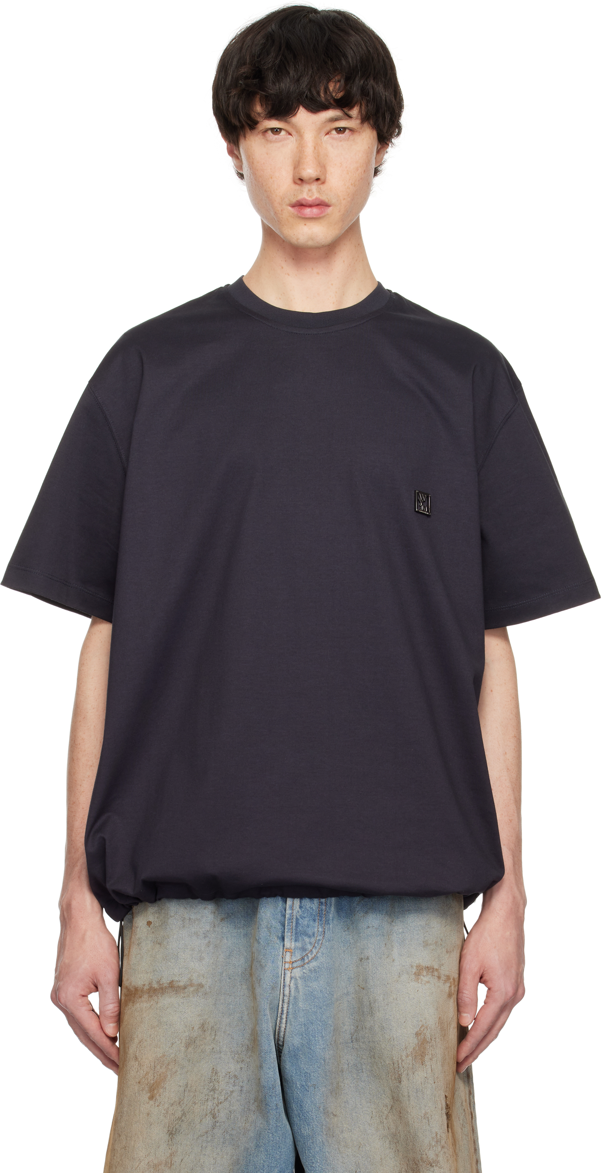 【関税込み】WOOYOUNGMI グレー String Tシャツ