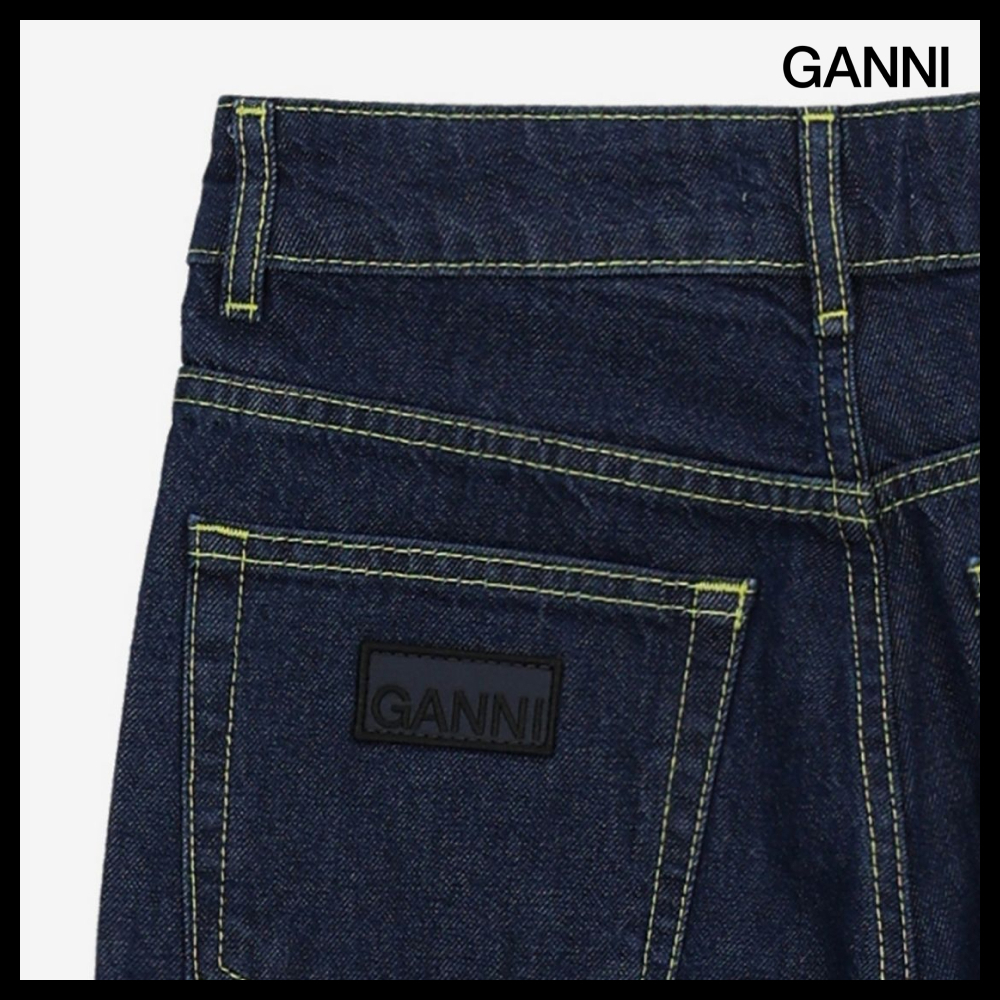 【GANNI】アンジー リンス デニム インディゴ GANNI】アンジー リンス デニム インディゴ (Ganni/デニム