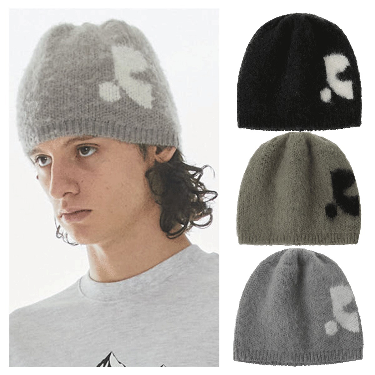 ニットキャップ・ビーニー Rest & Recreation MOHAIR JACQUARD BEANIE 5BNY163