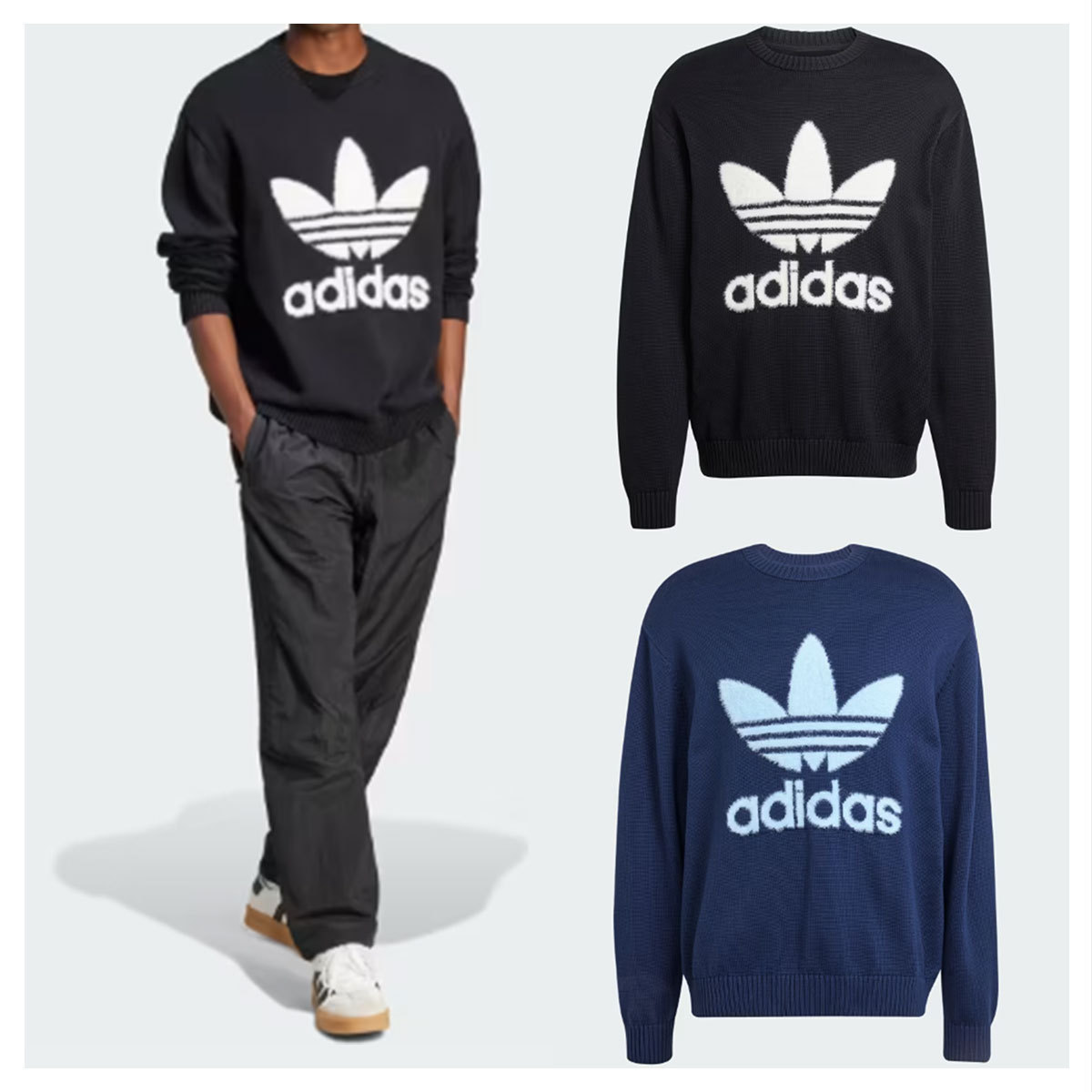 スウェット・トレーナー ADIDAS Premium Knit Trefoil Crew Sweatshirt 5FT249