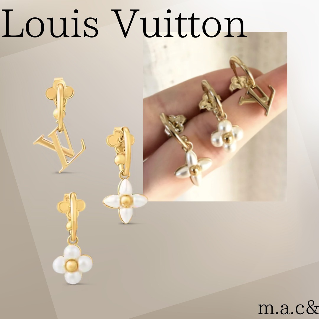 安心の国内買付【Louis Vuitton】ピアスLVフローラグラムセット3