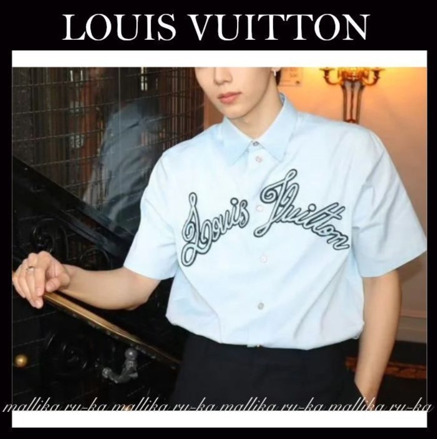 海外買付☆【LOUIS VUITTON】エンブロイダード コットンシャツ