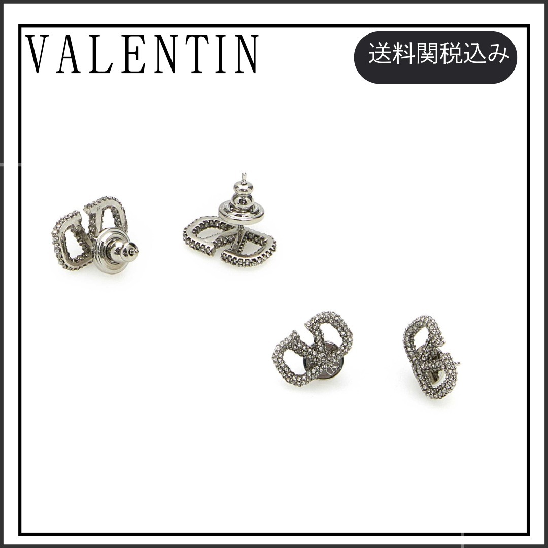 送料関税込み VALENTINOシグネチャー エンベリッシュドドピアス