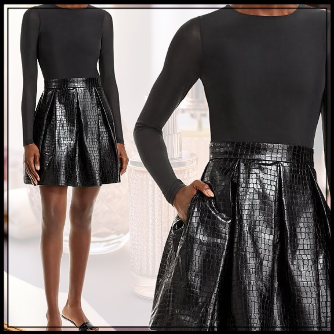 Alice+Olivia■Chara Faux Leather Dress■ドレス Alice+Olivia□Chara Faux Leather Dress□ドレス
