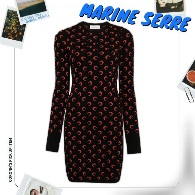 BLACKPINK愛用《MARINE SERRE》ムーン ロゴ ニットミニワンピ