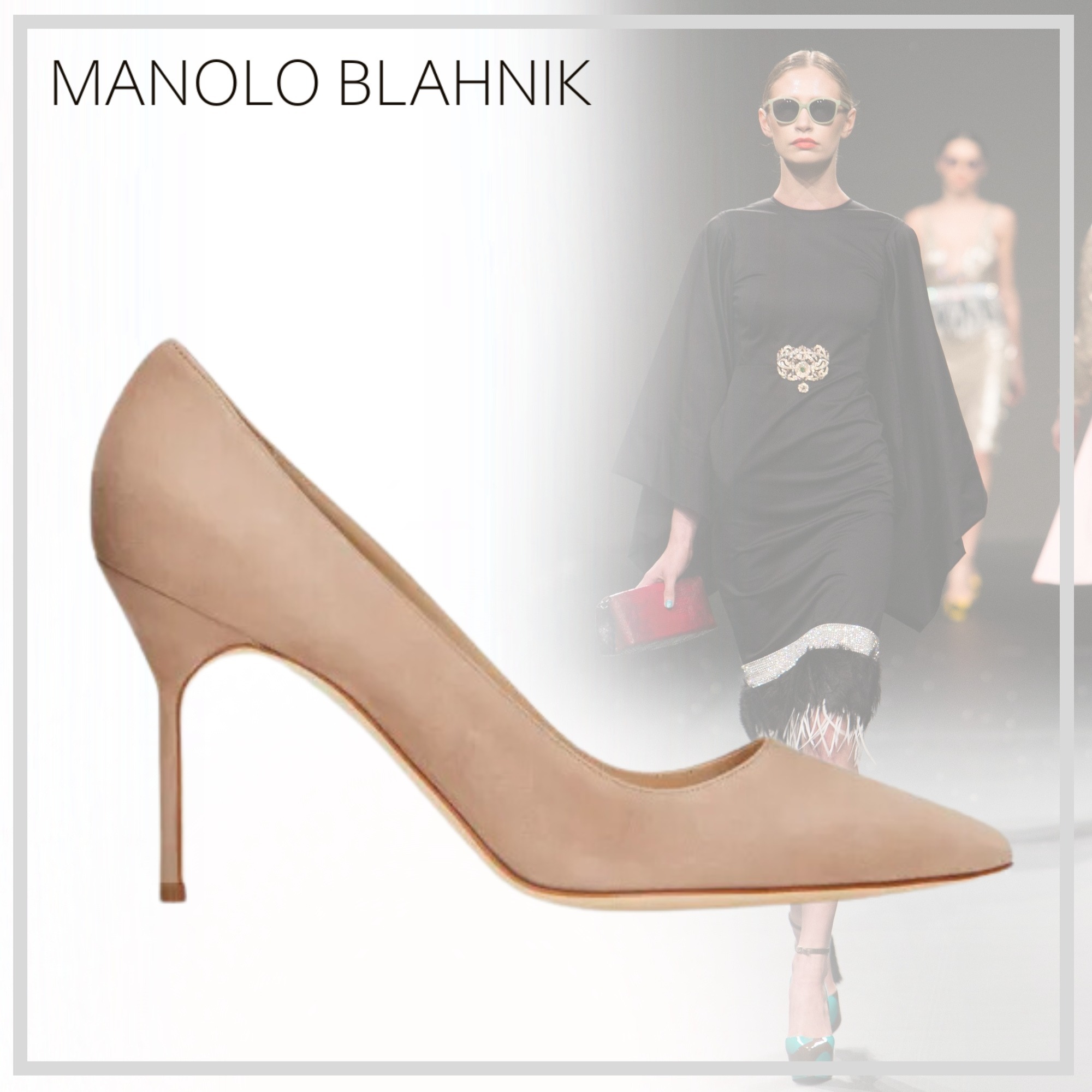 エレガントな【Manolo Blahnik】BB パンプス スエード 24AW