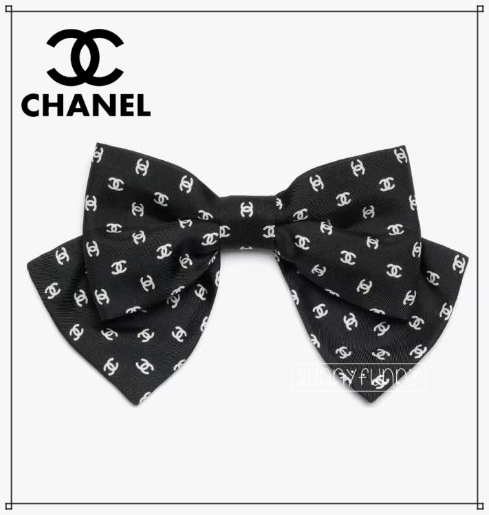 《25P★》CHANEL バレッタ リボン ミニココマーク ヘアアクセ