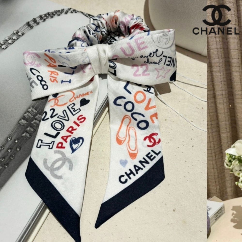 【かわいくヘアアレンジ♡】CHANEL シュシュ ヘアアクセ 可愛くヘアアレンジ♪】CHANEL☆シュシュ/ヘアアクセサリー