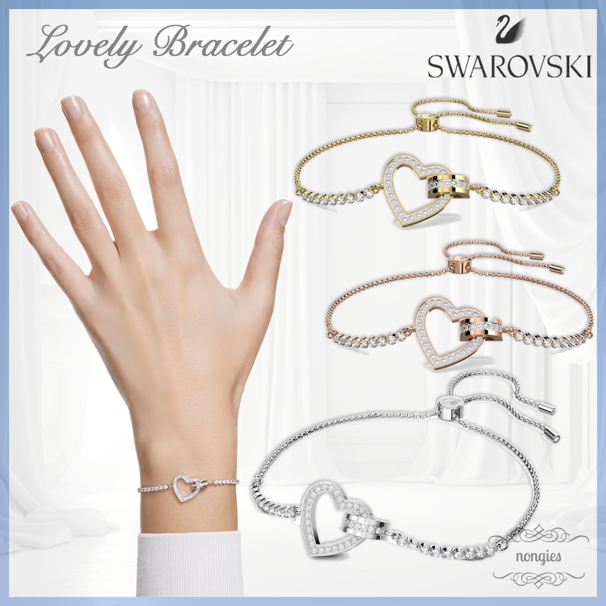 ★SWAROVSKI★Lovely bracelet ハート クリスタル ブレスレット