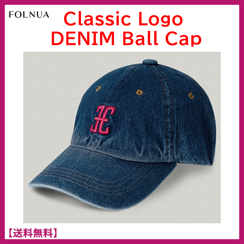 [人気] FOLNUA★Classic Logo Denim Ball Cap★キャップ(デニム)