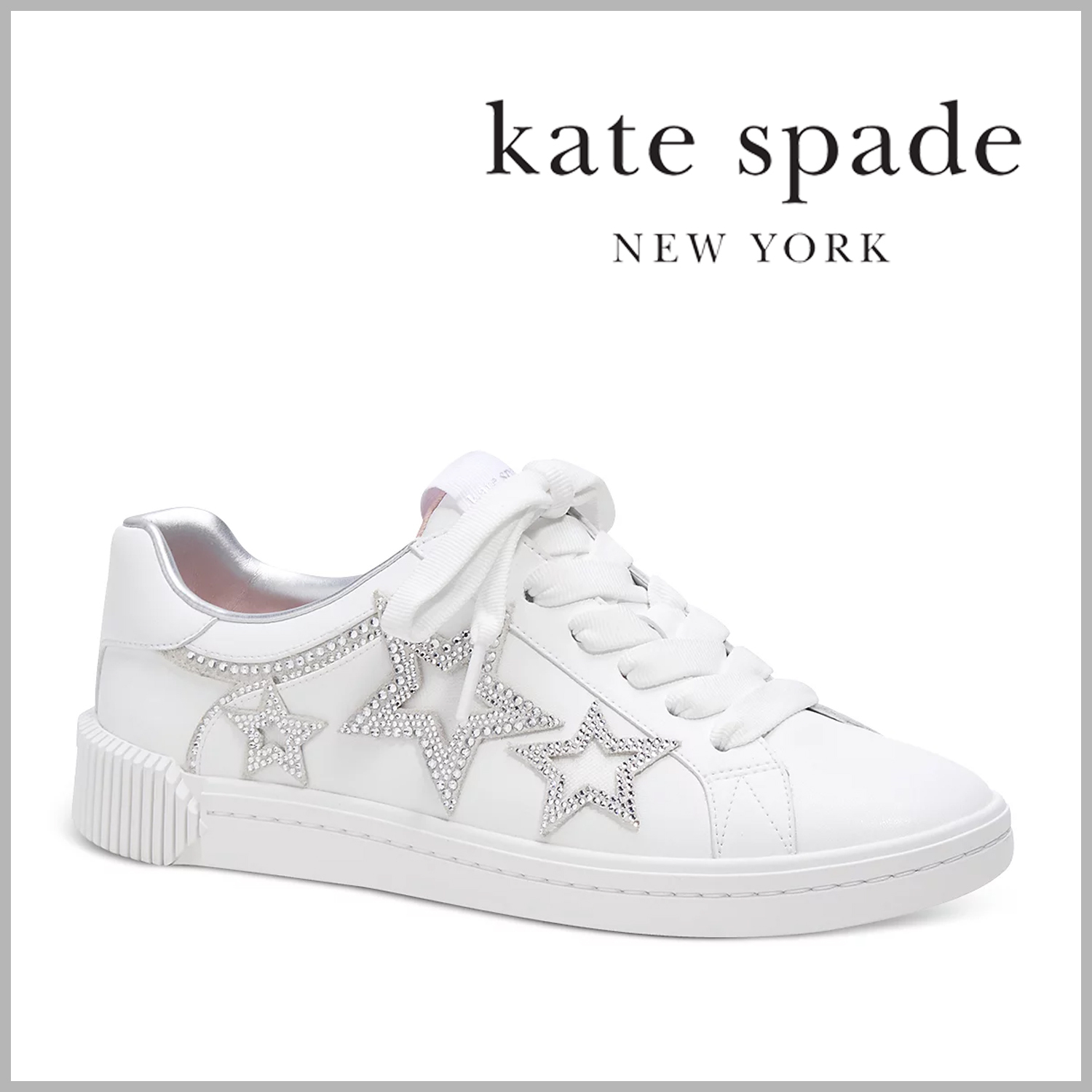 【Kate Spade】スターライト ラインストーン 白スニーカー