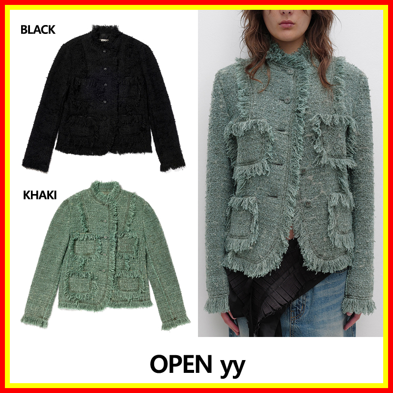 [OpenYy] FRAYED TWEED JACKET /追跡付