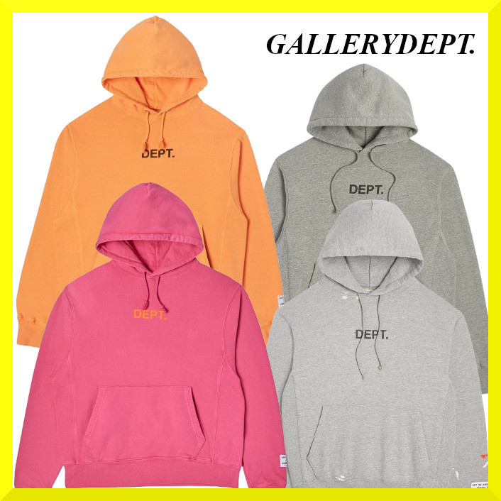 GALLERY DEPT.☆関税込☆ロゴプリント コットン フーディ GALLERY DEPT.☆関税込☆ロゴ コットンジャージーパーカー