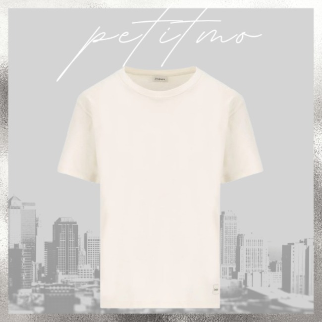 サンローラン ホワイト ナチュラル Tシャツ クルーネック
