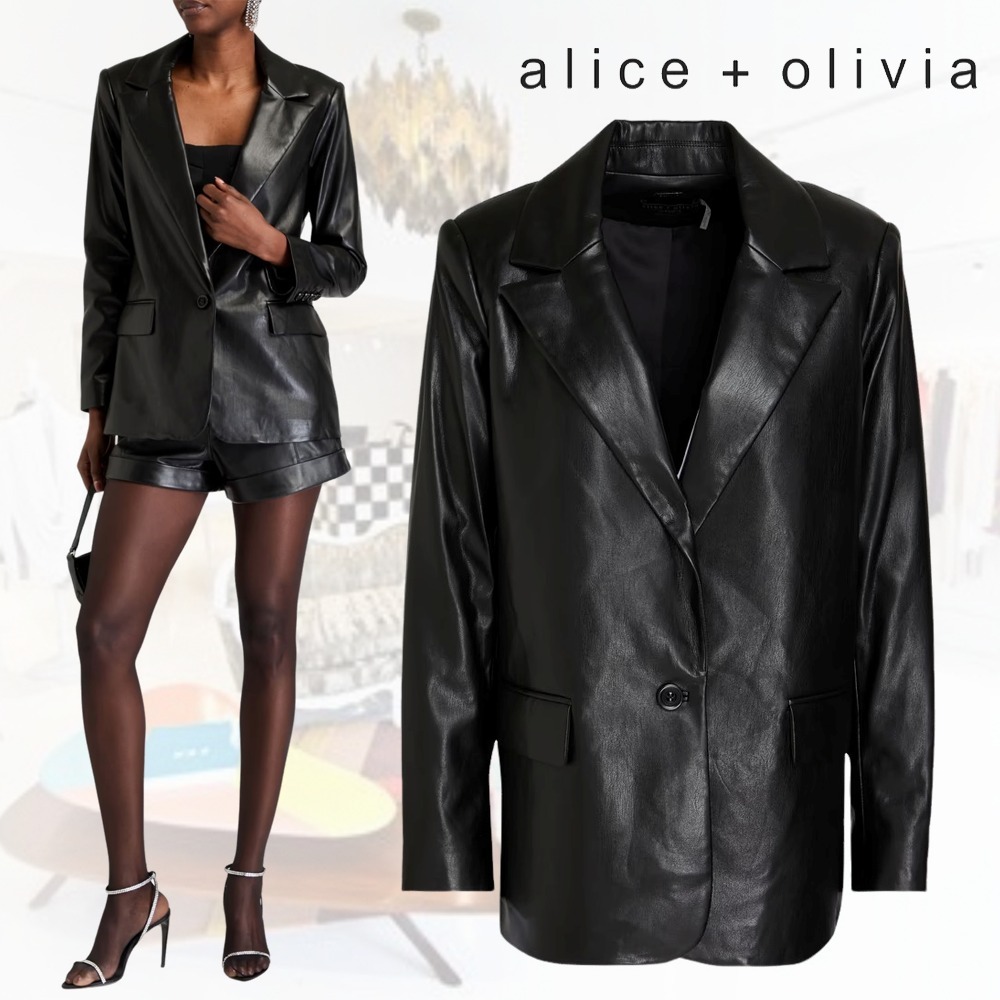 ALICE+OLIVIA(アリスオリビア) フェイクレザー ブレザー