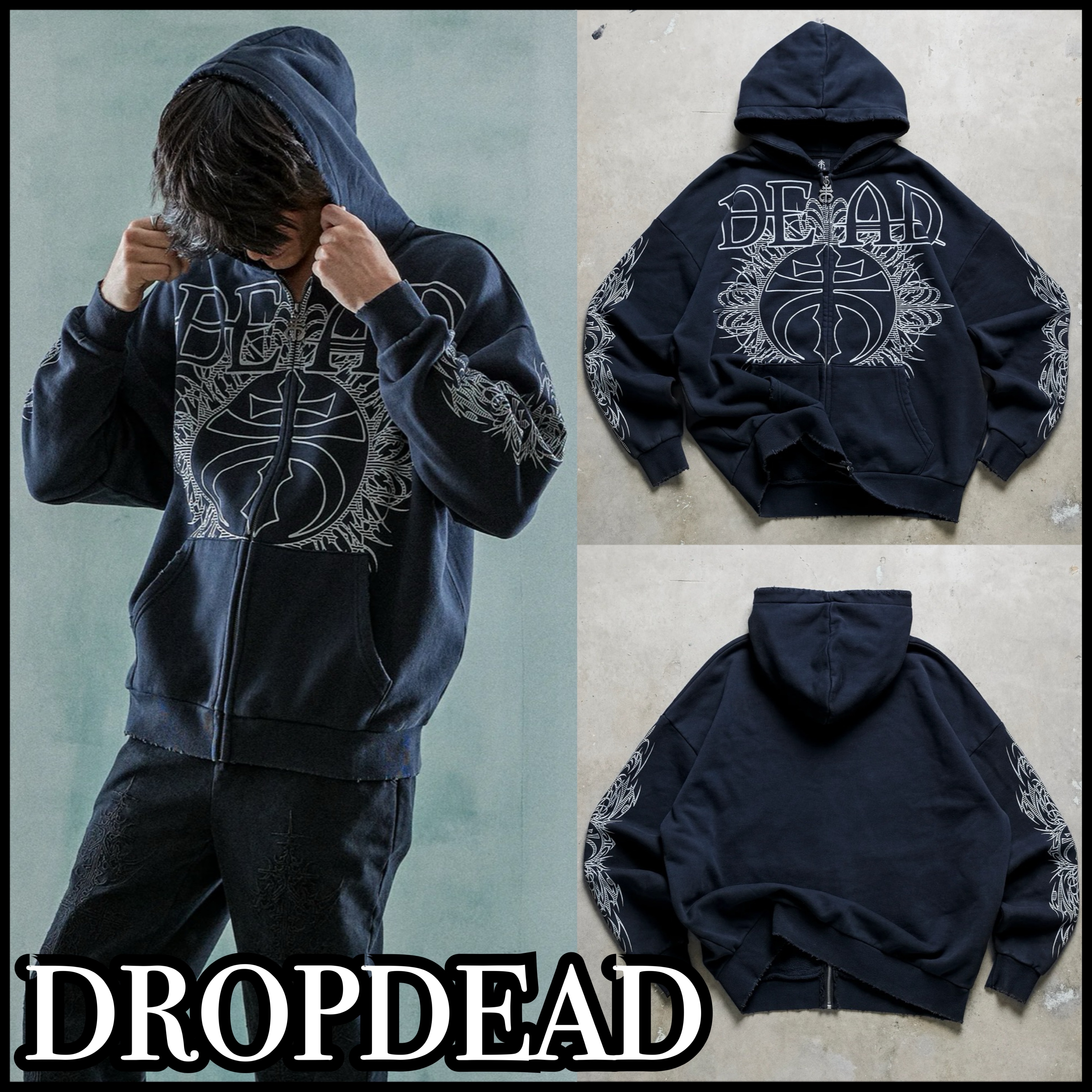 【DROPDEAD】DARK LIGHT Zip Hoodie ダークライト パーカー